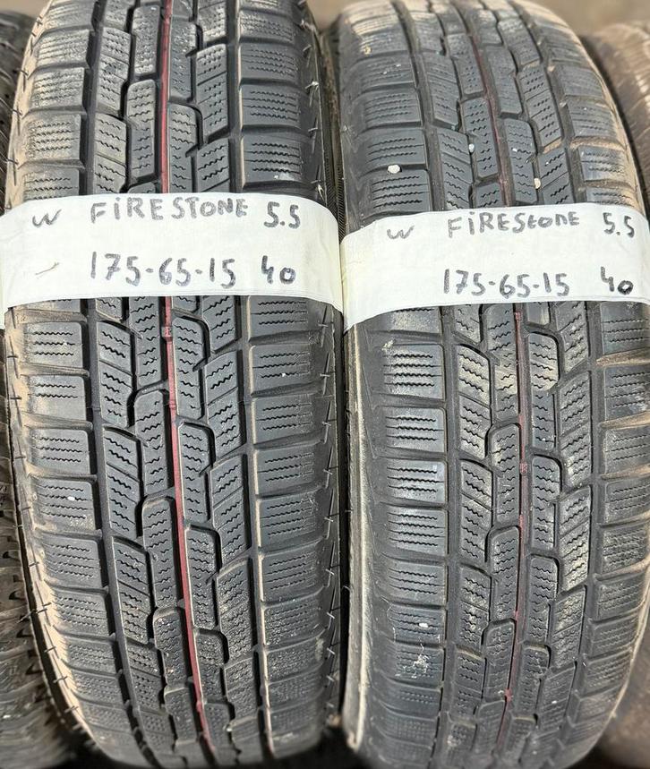 2x175-65-15 Firestone Winter 2x5.5 €40 Per Band 175 65 15, Auto-onderdelen, Banden en Velgen, 15 inch, Winterbanden, 175 mm, Gebruikt