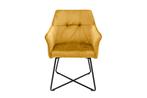 Exclusief design stoel LOFT fluweel mosterdgeel met, Huis en Inrichting, Fauteuils, Ophalen of Verzenden, Nieuw