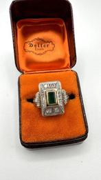 Smaragd - 14 kt goud - Geel goud - Ring, Sieraden, Tassen en Uiterlijk, Antieke sieraden