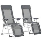 vidaXL Campingstoelen met voetensteun 2 st inklapbaar, Verzenden, Nieuw