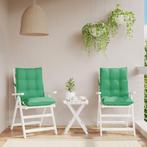 vidaXL Stoelkussens 2 st lage rug oxford stof groen, Huis en Inrichting, Woonaccessoires | Kussens, Verzenden, Nieuw, Groen