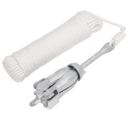 vidaXL Anker met touw inklapbaar 3,2 kg smeedijzer, Watersport en Boten, Bootonderdelen, Nieuw, Verzenden