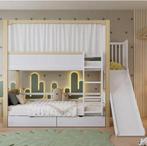 Kinderstapelbed 90x200 cm met glijbaan en 2 opberglades, Verzenden, Nieuw