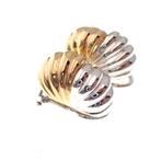 Bicolor gouden oorclips; Fantasie design (oorklem) (oorklem), Sieraden, Tassen en Uiterlijk, Oorbellen, Ophalen of Verzenden, Gebruikt