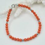 Bloedkoraal - Zilver - Armband - CORALLO MEDITERRANEO, Antiek en Kunst