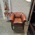 Originele Chesterfield Club Chair - Antiek Bruin, Ophalen of Verzenden, Zo goed als nieuw, Leer, Chesterfield