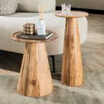 *WOONWINKEL* Ronde Bijzettafelset Massief Acacia, Huis en Inrichting, Tafels | Bijzettafels, Verzenden, Nieuw