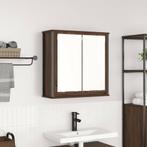 vidaXL Badkamerwandkast met spiegel 60x21x60 cm bruin eiken, Huis en Inrichting, Tafels | Kaptafels, Verzenden, Nieuw