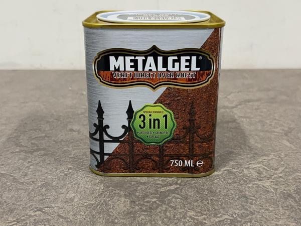 Veiling - 6x Metalgel 3-in-1 lak middelgrijs glans 750ml, Doe-het-zelf en Verbouw, Verf, Beits en Lak
