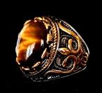 Signetring – Prestige totemisch – Tijgeroog – Schild tegen