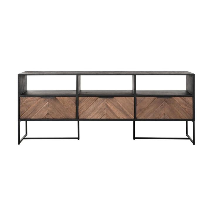 *WOONWINKEL* DTP Home Criss Cross Tv-meubel Zwart Visgraat 1, Huis en Inrichting, Kasten | Televisiemeubels, Nieuw, Verzenden