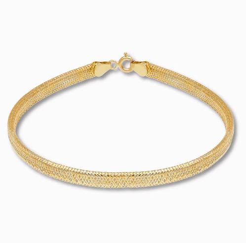 Gouden Woven Armband 14K, Sieraden, Tassen en Uiterlijk, Armbanden, Nieuw