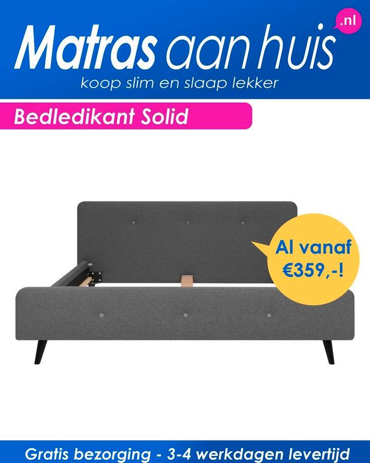 Bed ledikant gestoffeerd | Type Solid | Massief houten poten, Huis en Inrichting, Slaapkamer | Bedden, Overige maten, Overige maten