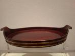 Dienblad - Mahonie - Messing banden en handvat, Antiek en Kunst