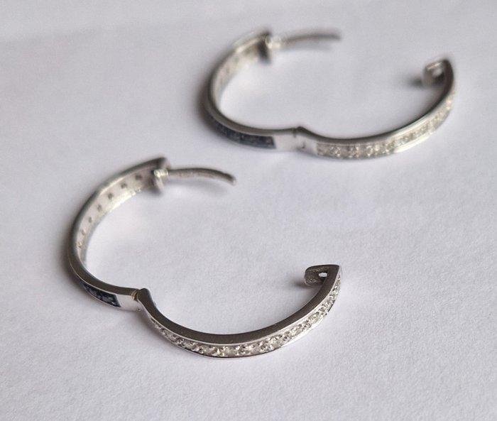 Hoepel oorbellen - 18 karaat Witgoud Diamant (Natuurlijk) -, Sieraden, Tassen en Uiterlijk, Antieke sieraden