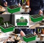 Seed starter box met kweeklamp 5 lampen 12/60 cellen en, Ophalen of Verzenden, Nieuw