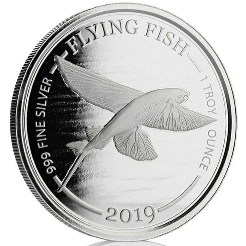 Barbados Flying fish - 1 oz 2019 (10.000 oplage), Postzegels en Munten, Munten | Amerika, Midden-Amerika, Losse munt, Zilver, Verzenden