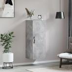 vidaXL Wandkast 34,5x34x90 cm bewerkt hout betongrijs, Huis en Inrichting, Minder dan 50 cm, Verzenden, Nieuw, Minder dan 100 cm