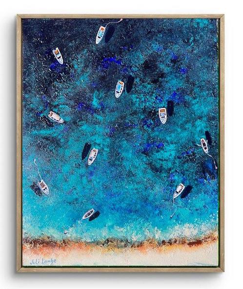 Juli Lampe (1980) - Bay near Coral Reefs., Antiek en Kunst, Kunst | Schilderijen | Modern