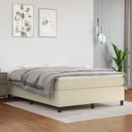 vidaXL Boxspring bed kunstleer crèmekleurig 140x200 cm, Huis en Inrichting, Slaapkamer | Bedden, Overige materialen, Verzenden