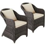 2 luxe wicker fauteuils met kussens - grijs, Tuin en Terras, Tuinsets en Loungesets, Nieuw, Verzenden