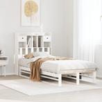 vidaXL Bed met boekenkast zonder matras grenenhout wit, Huis en Inrichting, 90 cm, Eenpersoons, Verzenden, Wit