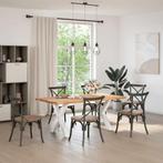 vidaXL Eettafel rechthoekig 180x90x74 cm massief eikenhout, Huis en Inrichting, Tafels | Eettafels, Verzenden, Nieuw