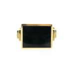 Gouden zegelring met onyx | Heren (herenring, gouden ring), Gebruikt, Overige kleuren, 20 of groter, Heer
