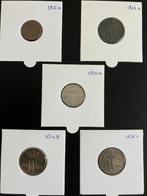 Nederland. Willem I. 1822/1826, lot van 5 stuks (Zonder