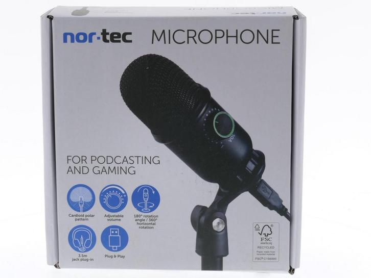 NOR-TEC GE013141 Microfoon met Standaard #5347, Muziek en Instrumenten, Microfoons, Overige typen, Gebruikt, Ophalen of Verzenden