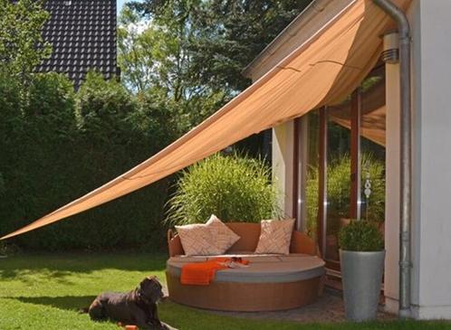 Schaduwdoek 5 x 5 x 5 Meter - Met ophangringen in de hoeken, Tuin en Terras, Parasols, Nieuw, Verzenden