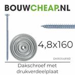 Dakschroeven 4.8x160mm in combinatie met drukverdeelplaat..., Doe-het-zelf en Verbouw, Verzenden, Nieuw