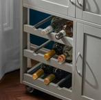 Lichtgrijze Keukentrolley met RVS Blad, Lade en Kast – 87 cm, Huis en Inrichting, Verzenden, Nieuw