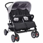 Stalen Tweelingwagen - Grijs/Zwart - Retourdeal - Duurzaam, Kinderen en Baby's, Kinderwagens en Combinaties, Nieuw, Duowagen, Ophalen of Verzenden