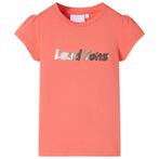 vidaXL Kindershirt met kapmouwen 128 koraalkleurig, Verzenden, Nieuw