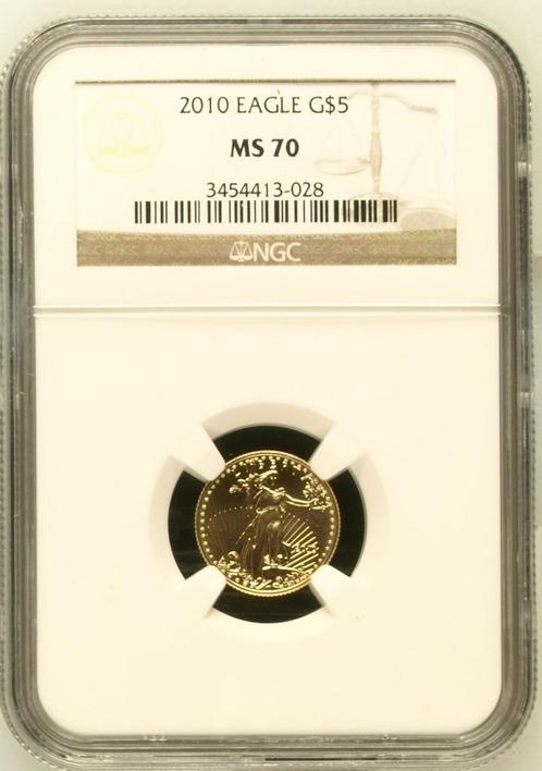 Gouden American Eagle 1/10 oz 2010 NGC MS70 gecertificeerd, Postzegels en Munten, Munten | Amerika, Midden-Amerika, Losse munt