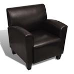 Fauteuil Kunstleer Donkerbruin - Retourdeal! 55% Korting, Klassiek, modern, Minder dan 75 cm, Nieuw, Ophalen of Verzenden