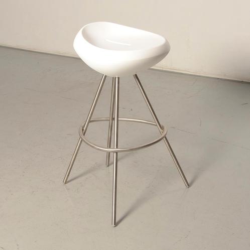 Lonc design barkruk, wit, 4-poot onderstel, Huis en Inrichting, Barkrukken, Ophalen of Verzenden