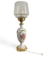 Tafellamp - Verguld messing, Porcelaine Anglaise - Hoogte 62