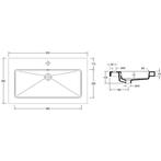 Wiesbaden Kera Wastafel Enkel met 1 Kraangat - 80x46x5cm -, Ophalen of Verzenden, Nieuw
