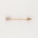 Broche - 18 karaat Geel goud, Witgoud Diamant (Natuurlijk) -, Sieraden, Tassen en Uiterlijk, Antieke sieraden