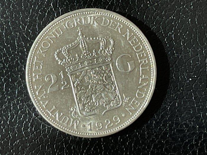 Nederland. Wilhelmina. 2 1/2 Gulden 1929 (Zonder, Postzegels en Munten, Munten | Nederland