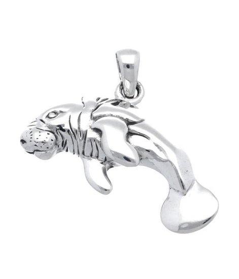 Zilveren Zeekoe Lamantijn kettinghanger, Sieraden, Tassen en Uiterlijk, Kettinghangers, Verzenden