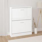 vidaXL Schoenenkast 59x17x81 cm bewerkt hout hoogglans wit, Verzenden, Nieuw