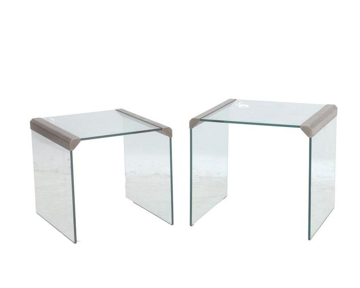 2 glazen bijzettafels, Gallotti e Radice, Italië, 20e eeuw, Huis en Inrichting, Tafels | Bijzettafels, Gebruikt