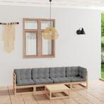 vidaXL 5-delige Loungeset met kussens massief grenenhout, Verzenden, Nieuw, Loungeset