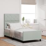 vidaXL Bedframe fluweel lichtgrijs 90x200 cm, Huis en Inrichting, Slaapkamer | Bedden, 90 cm, Eenpersoons, Verzenden, Nieuw