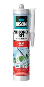 Siliconenkit Glas Transparant Koker 300 ml - Bison, Verzenden, Nieuw in verpakking