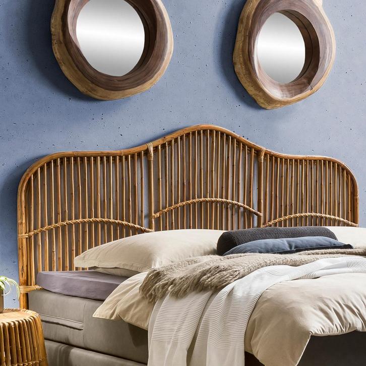 *WOONWINKEL* Bed Hoofdeinde Rotan, Huis en Inrichting, Slaapkamer | Bedden, Bruin, Nieuw, Verzenden