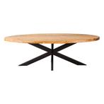Mangohouten Eettafel Ovaal Oscar 300x130 cm (6cm), 100 tot 150 cm, Verzenden, Industriële meubels, Ovaal